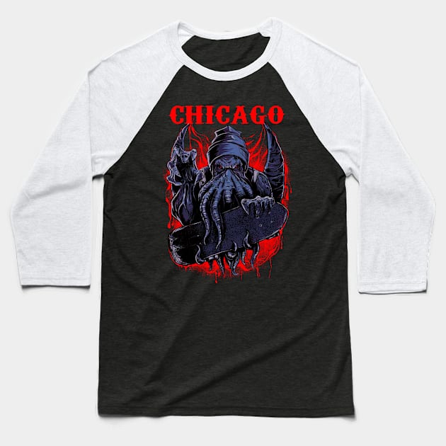 CHICAGO BAND DESIGN Baseball T-Shirt by Rons Frogss